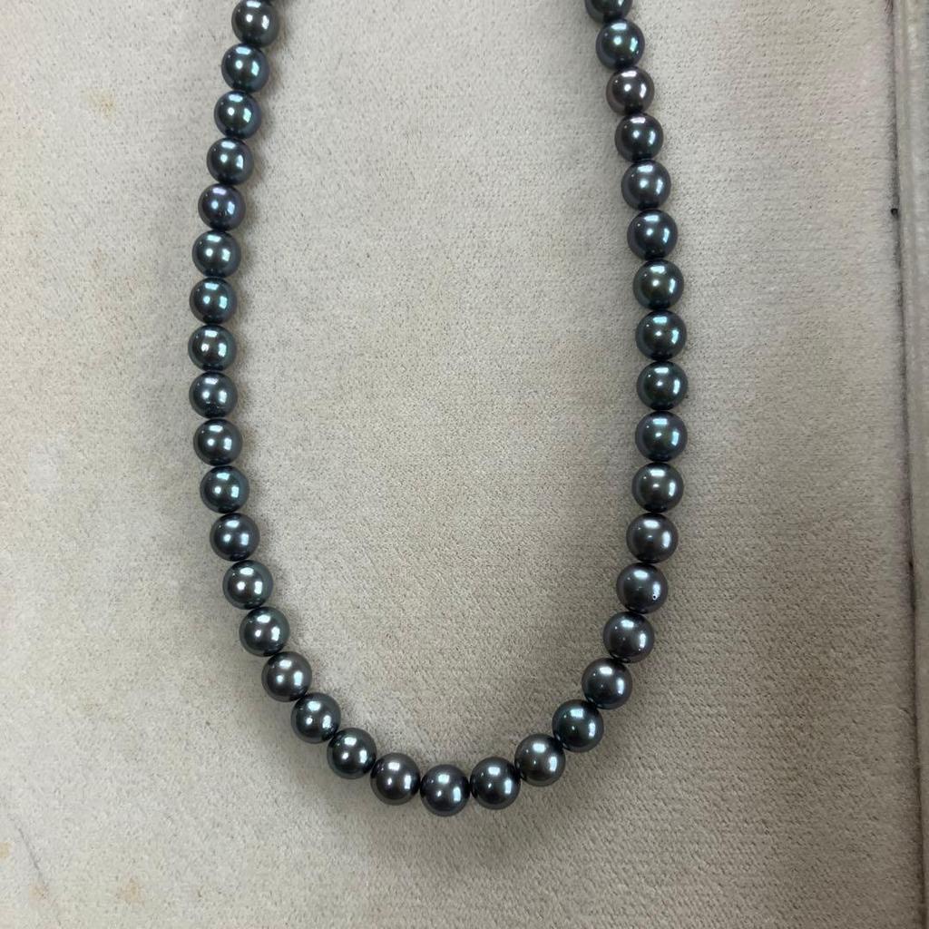 Used Black pearl necklace 7.5~8.0