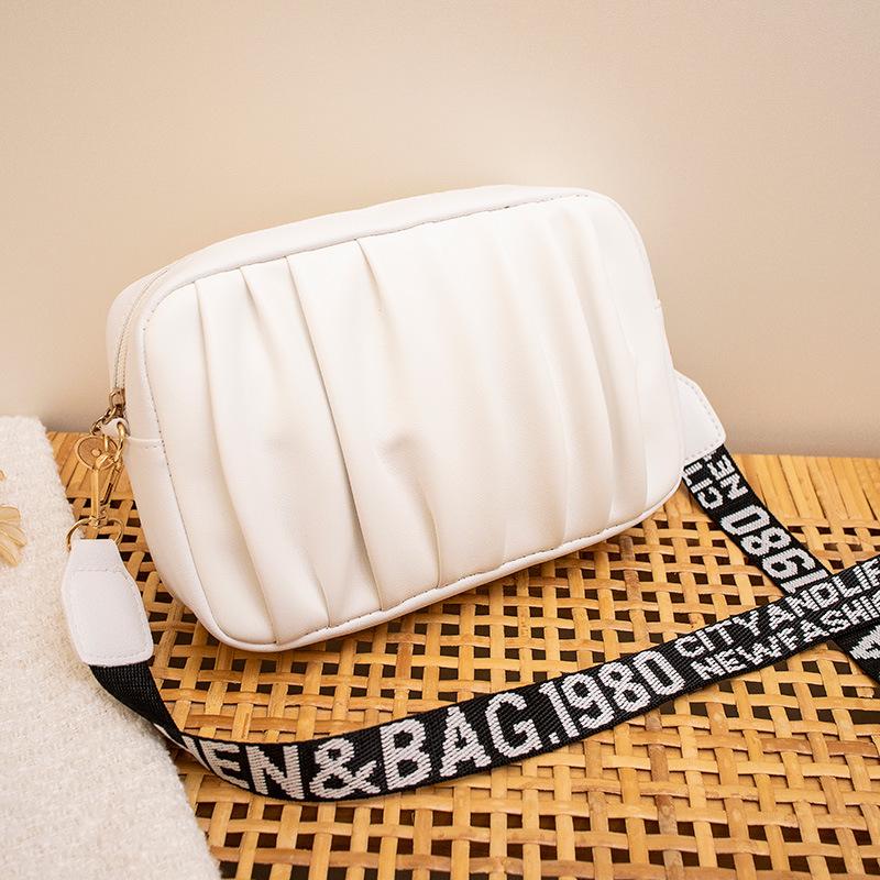 Women's bag trendy small bag fashion casual bag pleated messenger camera bag shoulder bag one piece