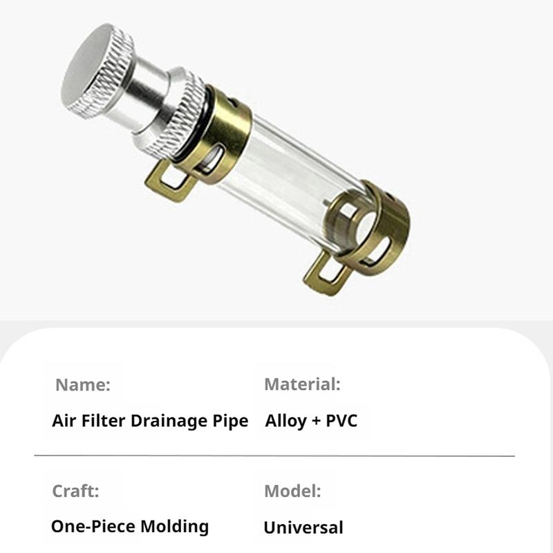 Replacement Air Filter Drain Pipe For Motorcycles Featuring Aluminum Alloy Head And Silicone Tube Suitable For Various Models