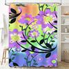 Bright Bath Shower Curtain Waterproof Printed Fabric Floral Decorative Pattern 180x240cm for Bathroom Decorations Lavender Purpl