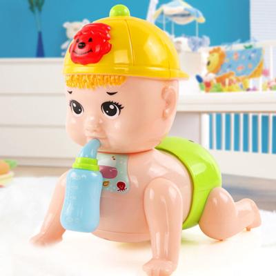 Crawling Toy with Feeding Bottle Intelligence Development Non-toxic Crawling Baby Doll