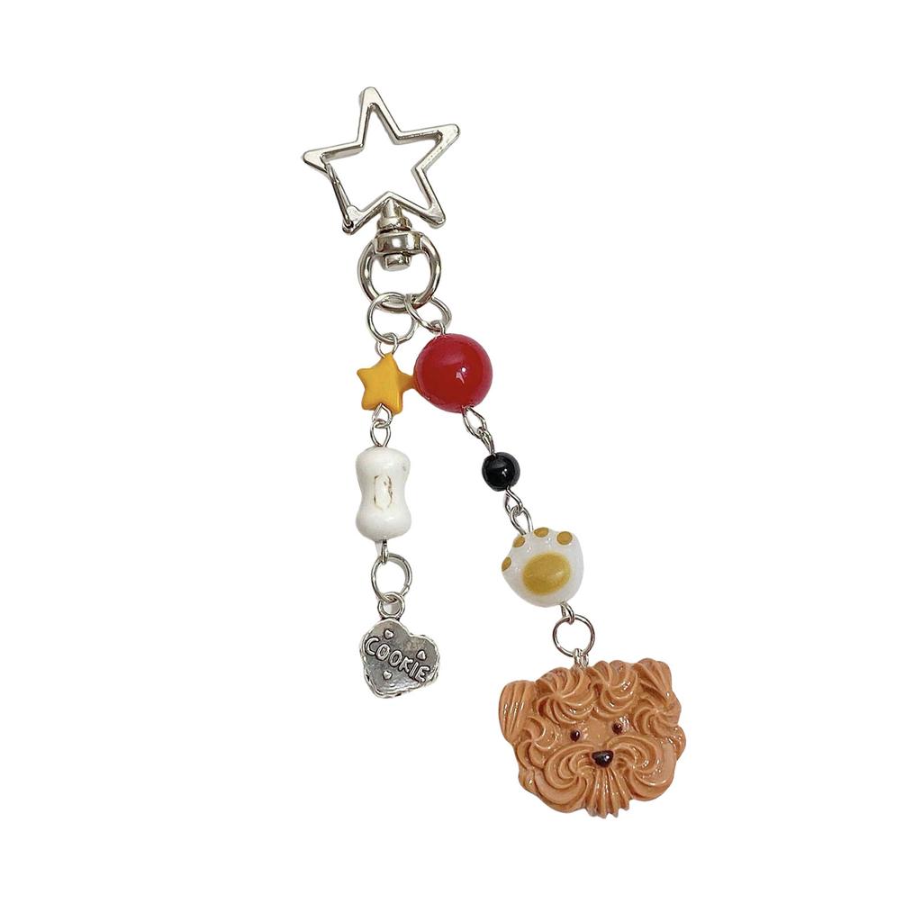 Resin Puppy Bead Pendant Keychain Trendy Earphone Case Charm Accessory Fashionable Phone Chain for Women and Girls