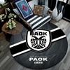 PAOK pattern round rug,Carpet Rug for Living Room Bedroom Playroom ,Non-slip Floor Mat,Holiday Gifts and Birthday Gifts.