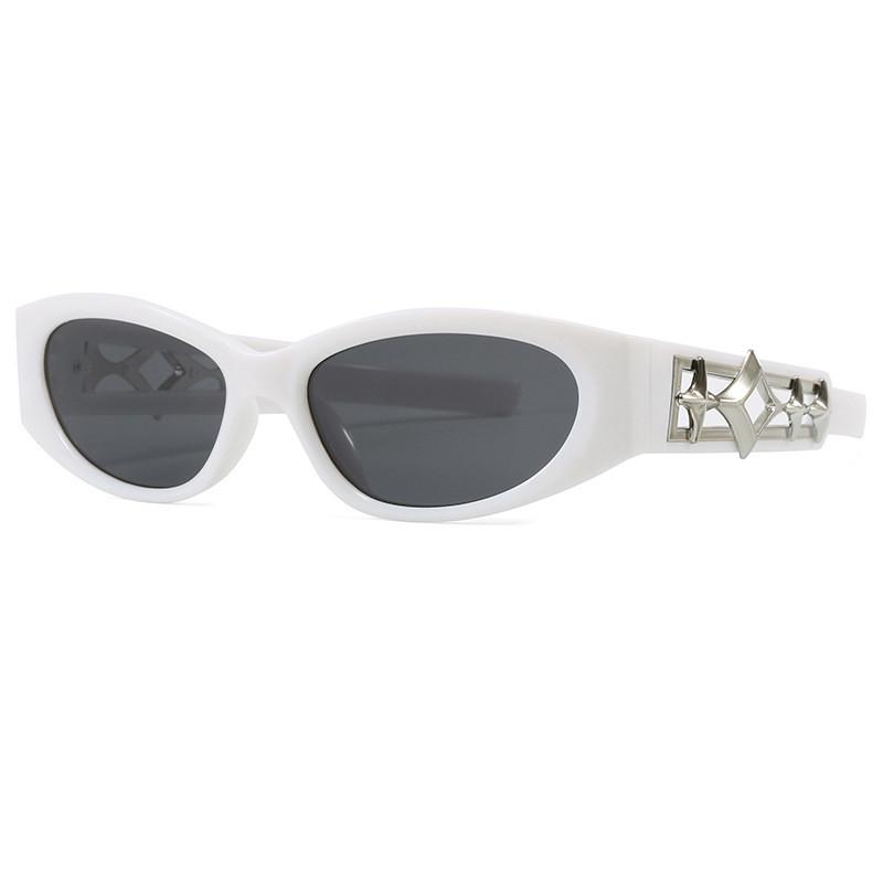 

Y2k Sunglasses For Men And Women With Uv380 Protection And Cat Eye Frame For Fashionable Outings White