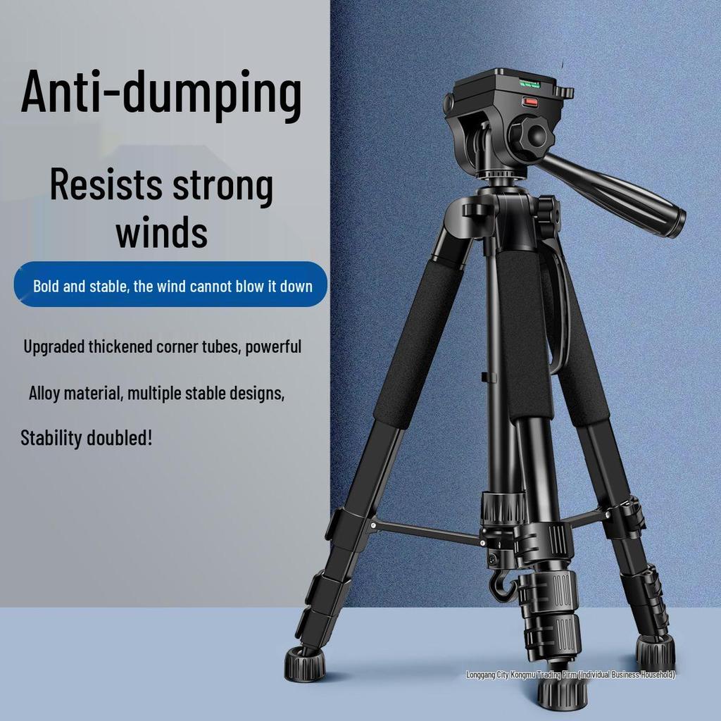 Professional DSLR Camera Phone Floor Stand & Tripod for Live Streaming and Photography