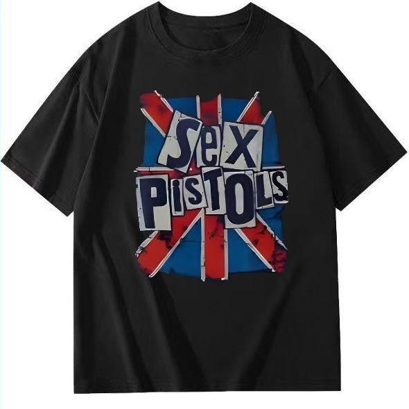 Punk Party Ecstasy Sex Pistols Union Jack Short Back-to-school Season Four-color Loose Pure Cotton Short-sleeved Single Piece