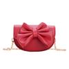 Cute Bow Decoration Solid Color Children Shoulder Chain Bag For Outings Casual