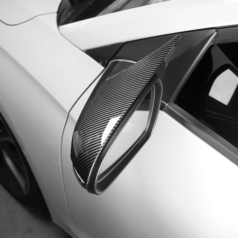 For Hyundai Veloster JS - Car Tuning Carbon Fiber Bull Horn Rearview Mirror Decoration Cover Trim Exterior Accessories