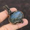 Labradorite Pendant Copper Wire Wrapped Pendant Handmade Jewelry Moonstone Pendant Gift For Her Copper Wire Jewelry Genuine Gemstone Pendant
