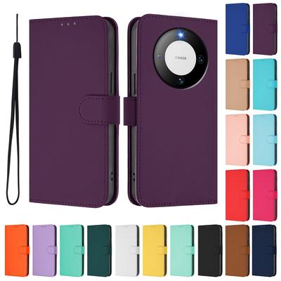 HuaweiMate60 Case For Huawei Mate 60 Wallet Leather Flip Case Huaweimate60 Protective Pattern Card Slot Book Solid Color Cover