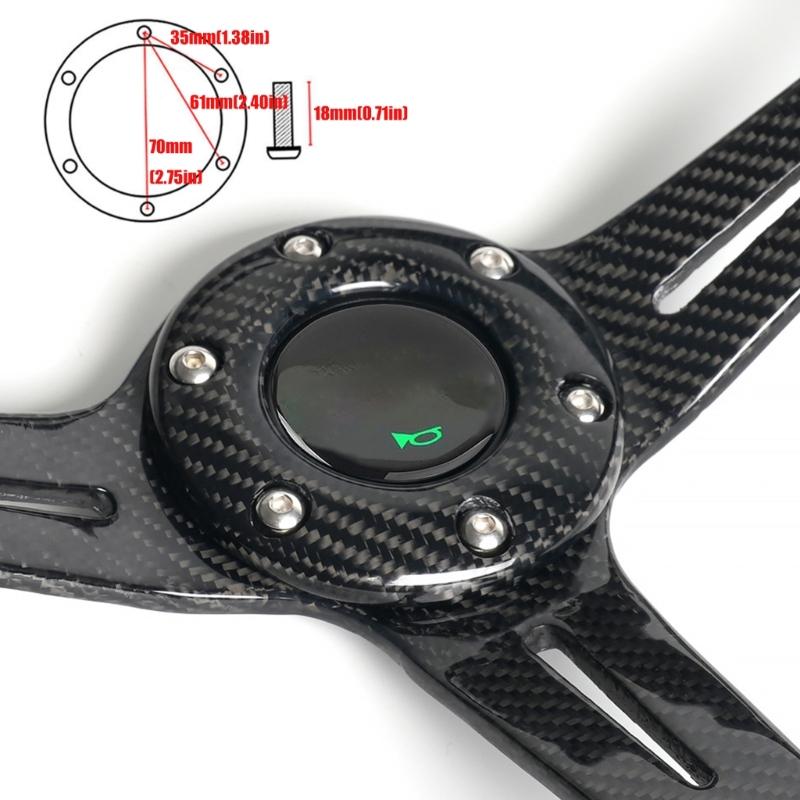 Manopola 345mm Stile Racing Volante ABS 350mm Design a 6 Bulloni Costruzione Leggera Compatibilità Veicolo Universale