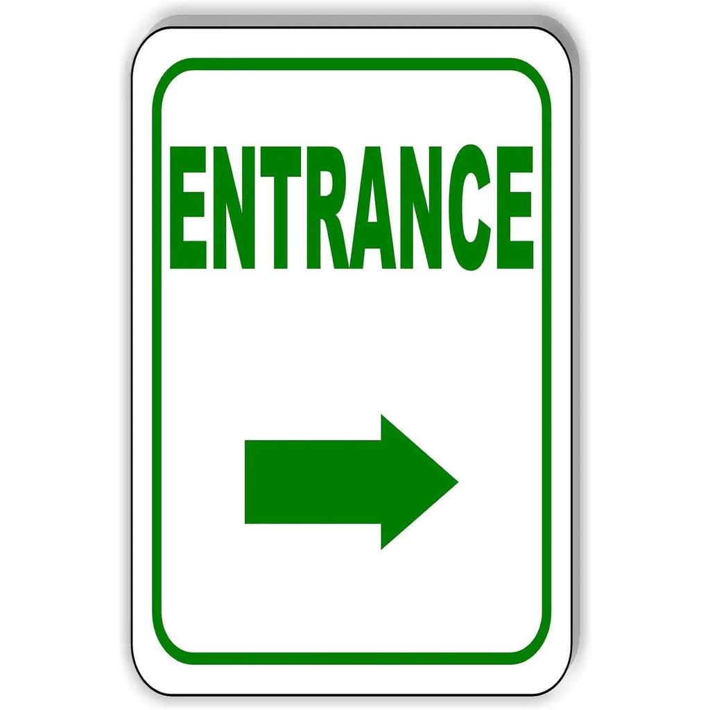 Vintage Ausgang Eingang Abbiegepfeil Metallblechschilder Poster Platte Wanddeko für Bars Garage Café Clubs Pubs Retro Poster Plakette