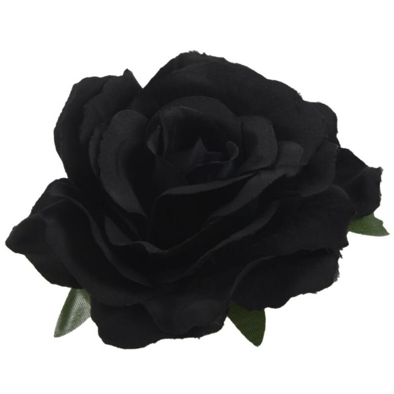 Rosenblüten-Haarspange, Tänzerbrosche, 5er-Pack, Schwarz