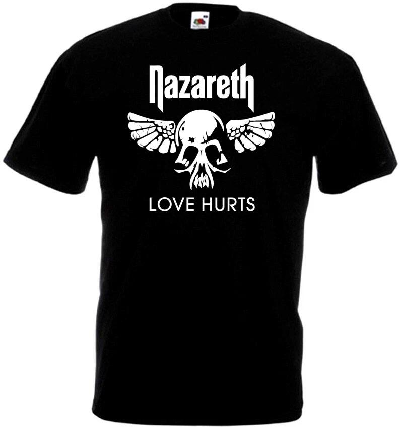 100% Cotton TOPS UNISEX TEES MENS WOMENS Nazareth Love Hurts T-shirt Hard Rock Band