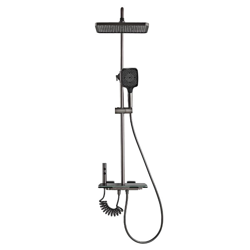 

Полный душевой набор для ванной комнаты с цифровым дисплеем, набор душевой системы с кнопками пианино и подсветкой, смеситель для ванны, душевая лейка