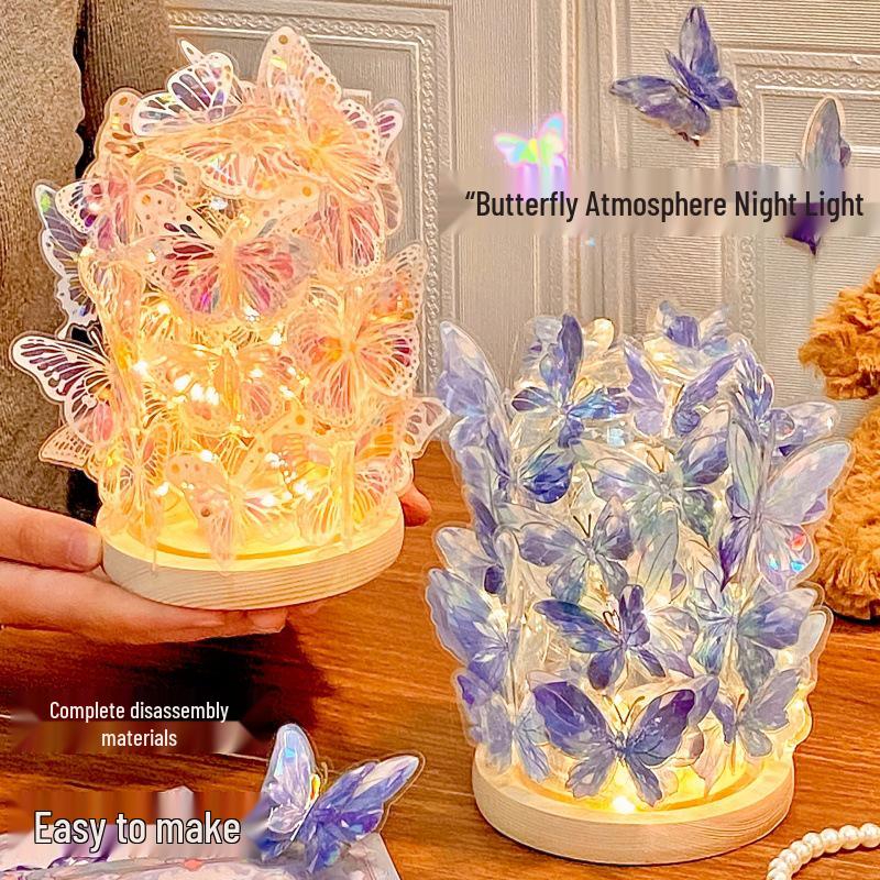 Luminous Butterfly Night Light Ornament - Ancient Style for TV Cabinet or Desk Decor