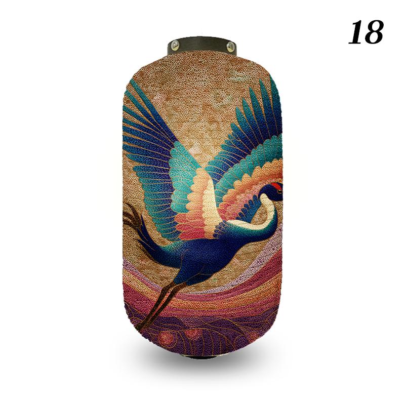 Japanese Style Lantern Ukiyo-e Style Flying-crane Printed Outdoor Bar Bistro Lantern Sushi Restaurant Hanging Lantern Decoration