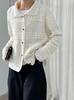 Korean Style Retro Knit Cardigan - Short Sleeve, Hollow-Out Design for Autumn/Winter