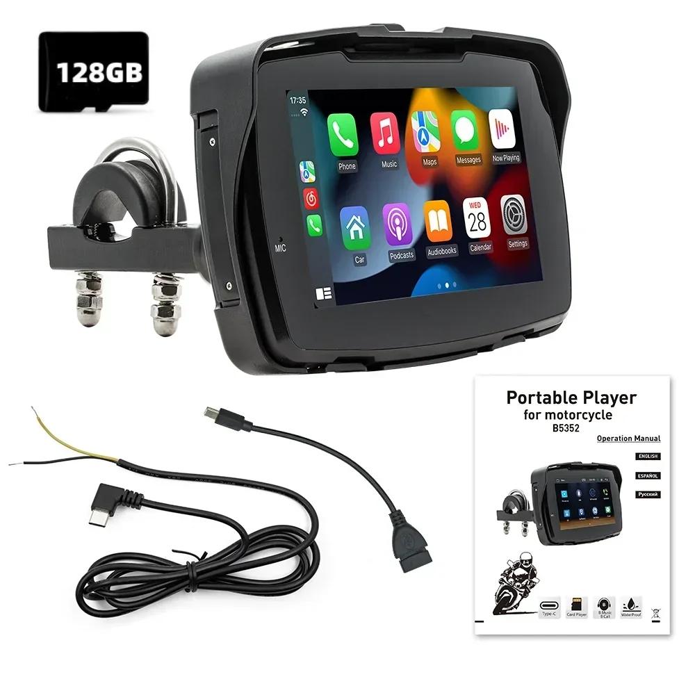 New 5.0 Inch Motorcycle Navigation Waterproof Carplay Display Screen Touch Screen Portable Wireless Android Auto Monitor