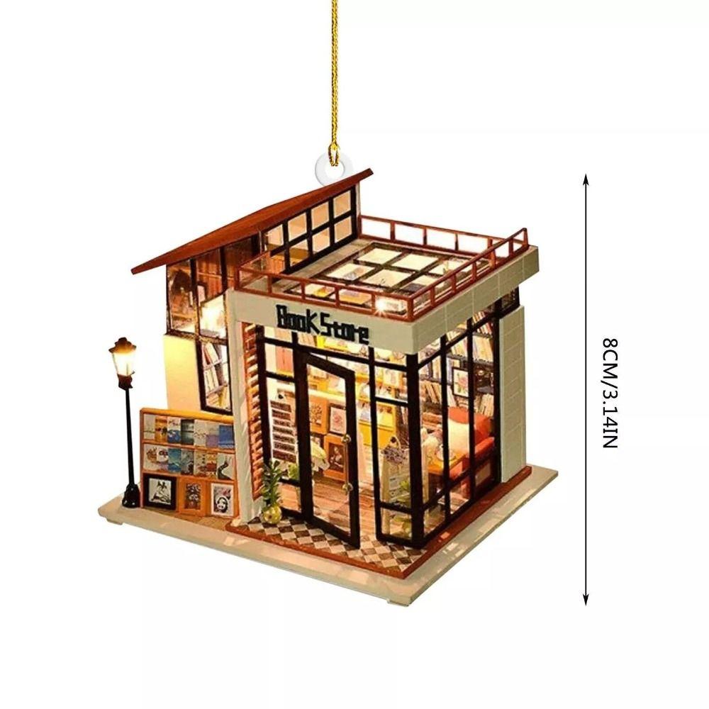 Acrylic Bookshelf Pendant 2D XMAS Decor Hanging New Christmas Tree Pendant  Noel