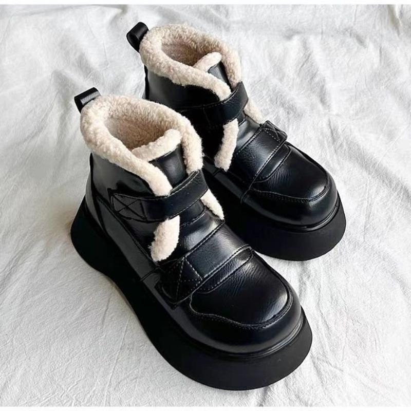 thick-soled soft-soled snow boots for women's winter new warm short women's boots heightening and velvet comfortable cotton shoes