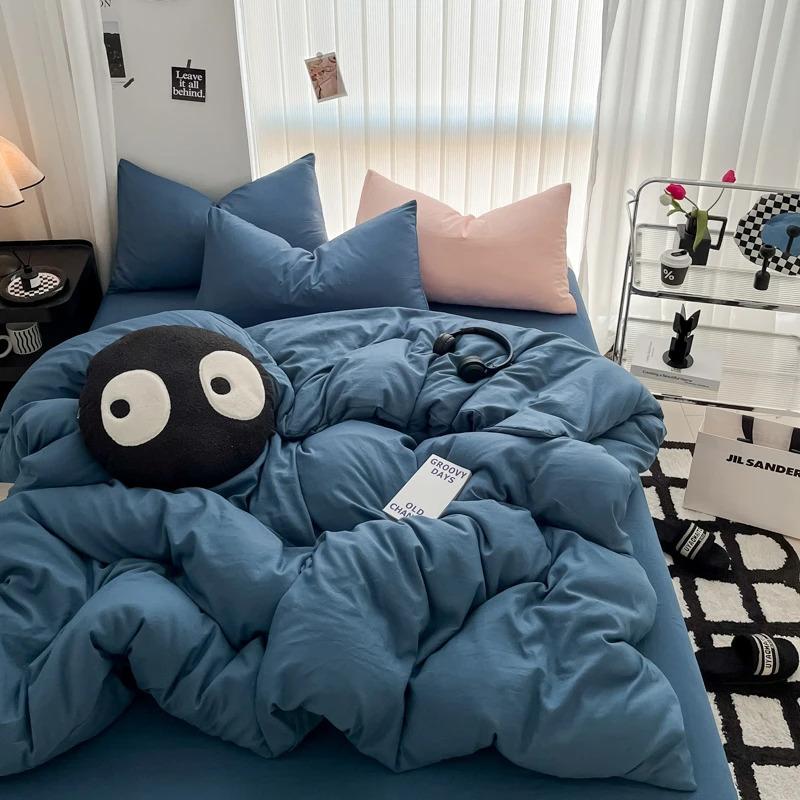 Pure Black Duvet Cover Microfiber Solid Color Bedding Set,3pcs Comforter Cover Home Bedroom Decor Quilt Cover with 2 Pillowcase