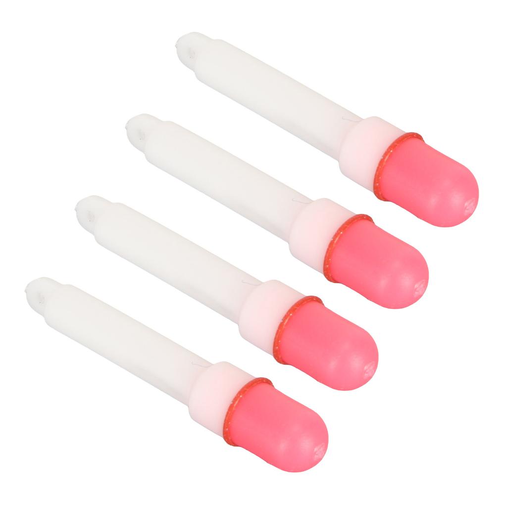 4PCS Fishing Glow Sticks High Visibility Night Fishing Float Tail Light Fishing Rod Floats LED Glow Stick Steady Red