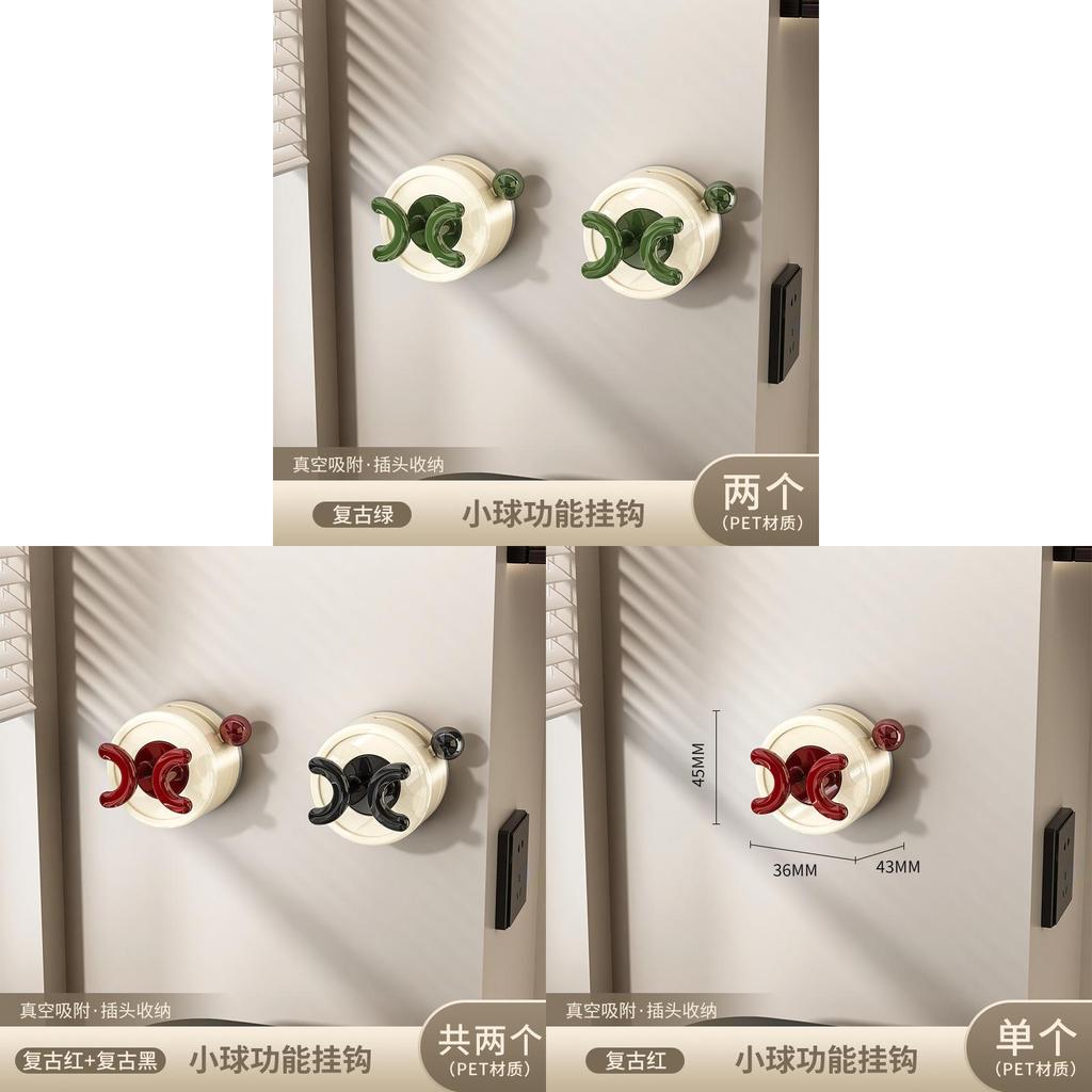 Sucker Hook Holder Wall Mount With Strong Load Capacity For Kitchen Storage