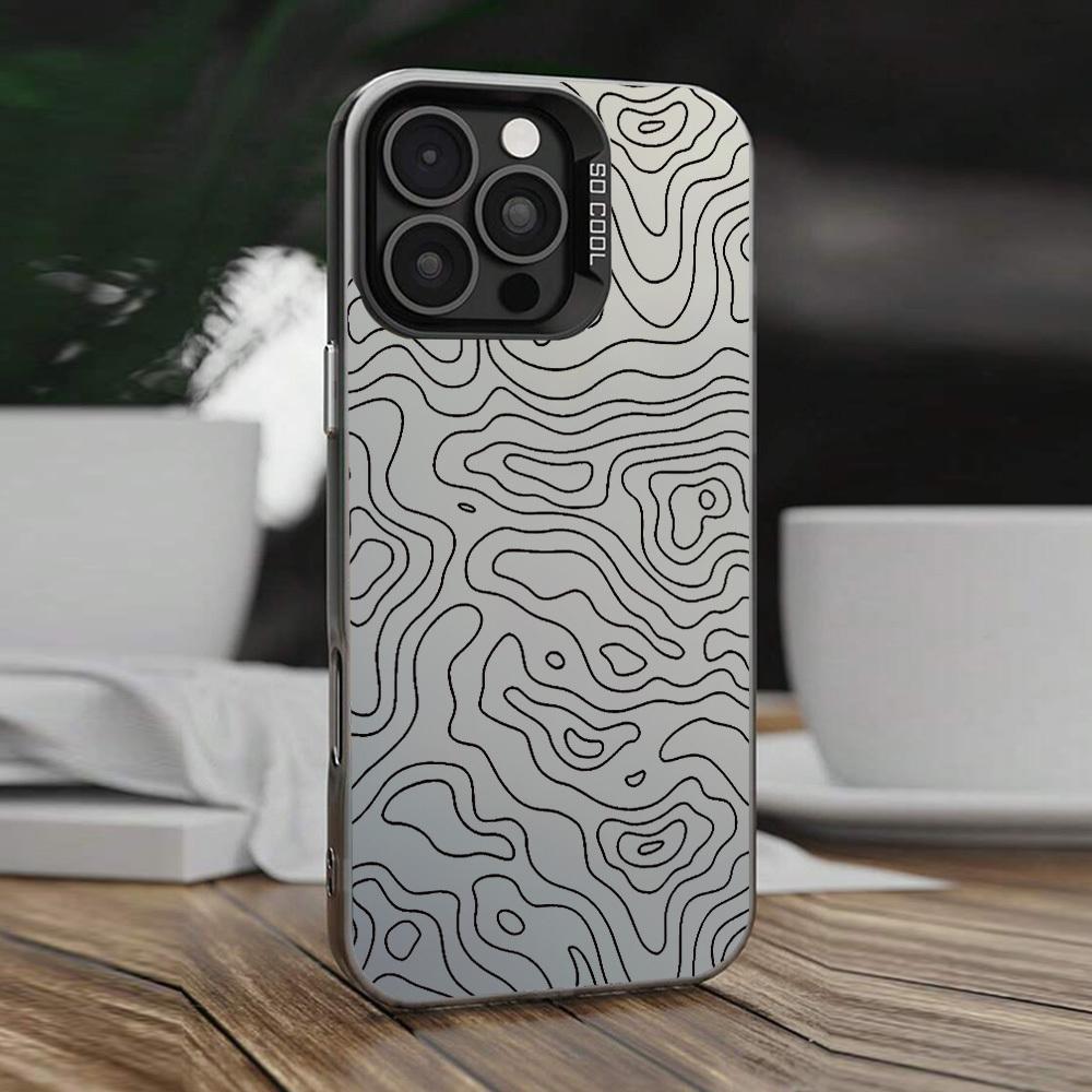 

Terrain pattern phone case suitable for iPhone 17 16 15 14 13 12 11 Pro/Max/Plus anti drop and shockproof back cover For iPhone 11PROMAX