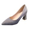 Sequins Wedding Party Shoes Women Sexy Pointed Toe 6.5cm Thick Heel Pumps Woman Slip-On Shining Banquet High Heels Shoes Female