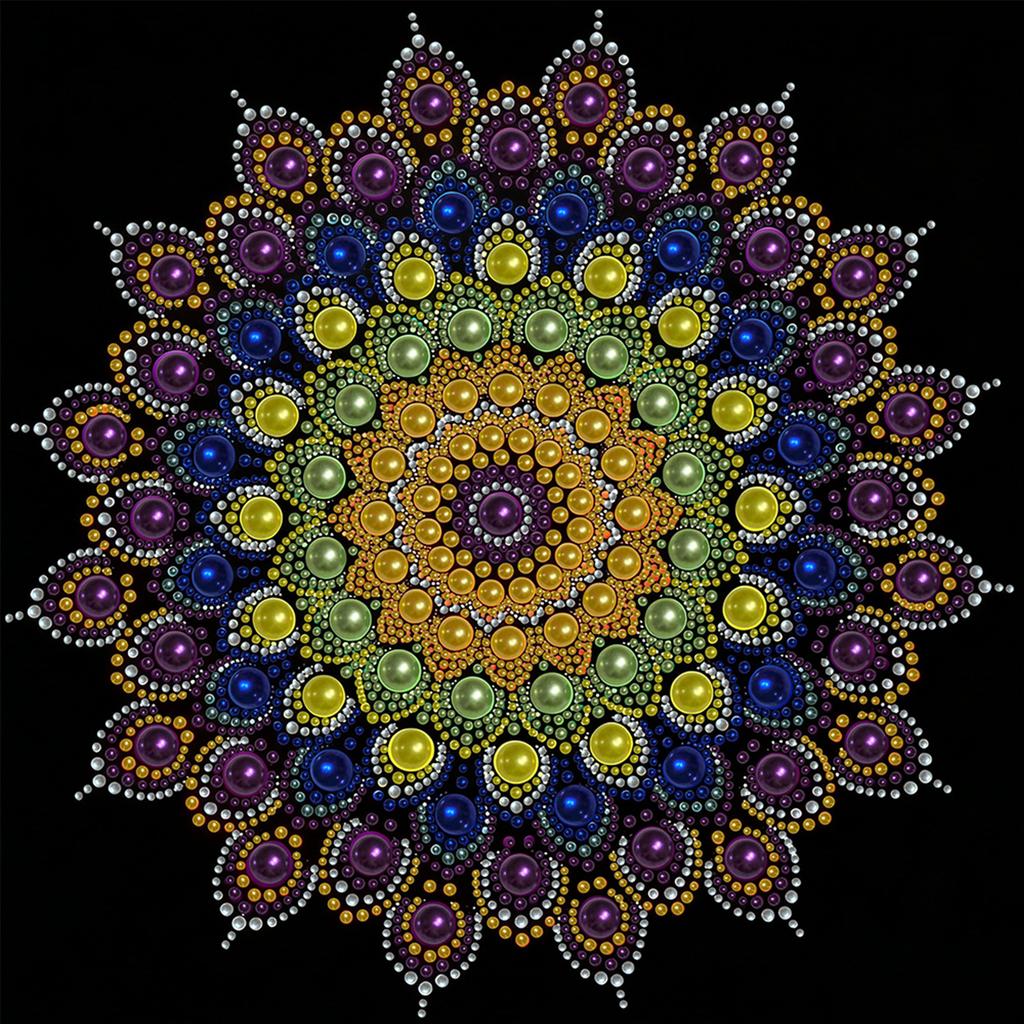 Gör-det-själv Mandala Pärlmålning Konstkit 25x25cm Pärlkonstmålning Utan Ram för Vuxna Nybörjare Hemväggdekor
