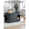 Cat Cave Bed 2-in-1 Foldable Cat Hideaway House Dual Layer Felt Lounge Pet Play Space for Indoor Cats