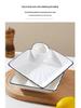 Compartmented Ceramic Dumpling Plate with Vinegar Dipping Dish