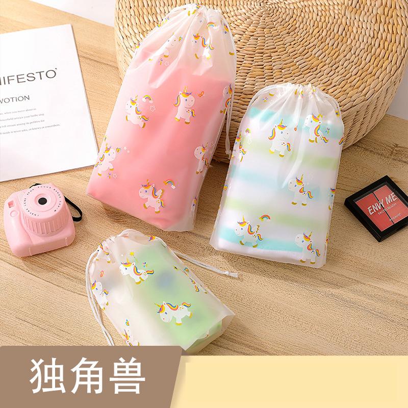3pcs/set Cartoon Drawstring Storage Bags Travel Shoes Clothes Towel Cosmetic Portable Waterproof Organizer Toiletry String Bags