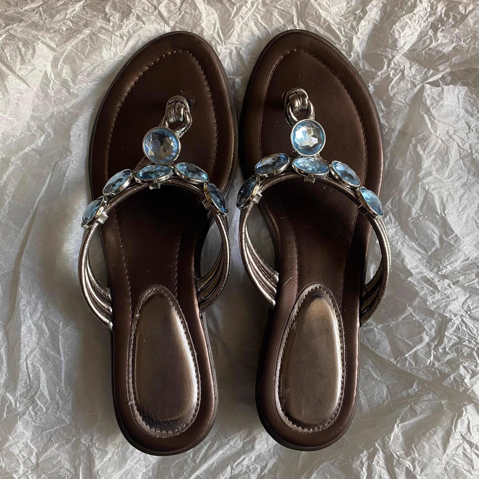 

European station women s shoes 25 summer fashion metal buckle thin belt soft tire cowhide round head pinch feet small low heel herringbone sandals 42 темно-коричневого