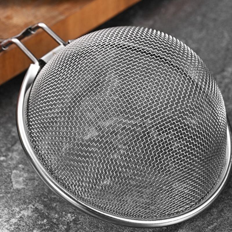 Professional Stainless Steel Fine Mesh Filter Hanging Edges Multipurpose Kitchen Tool Dishwasher Safe Skimmer