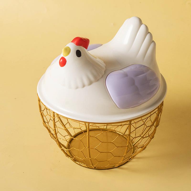 Metal Wire Basket for Kitchen Storage Eggs Fruits Vegetables Household Organizer Cross Border