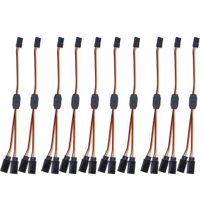 10 Pcs Servo Splitter Cable PVC Insulating Flexible Durable Widely Use Servo YCables for Steering
