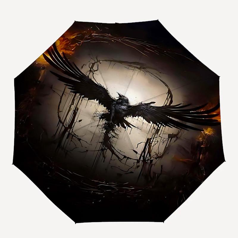 

1pc bird wings umbrella with 8 iron ribs and a plastic handle, automatic opening and closing, portable and foldable1026