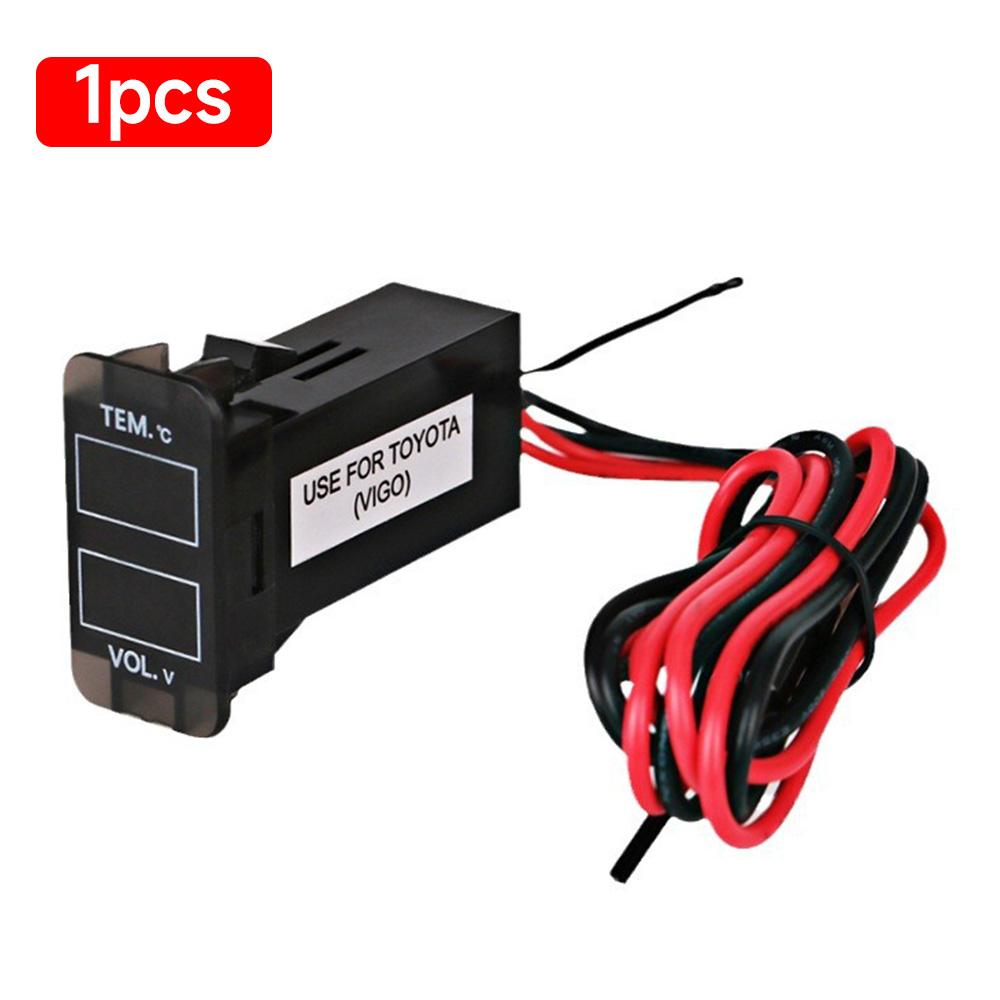 

Автомобільний термометр Вольтметр Напруга Подвійний дисплей Датчик температури Тестер 12 В/24 В Світлодіодний цифровий вольтметр Універсальний армія зелений колір