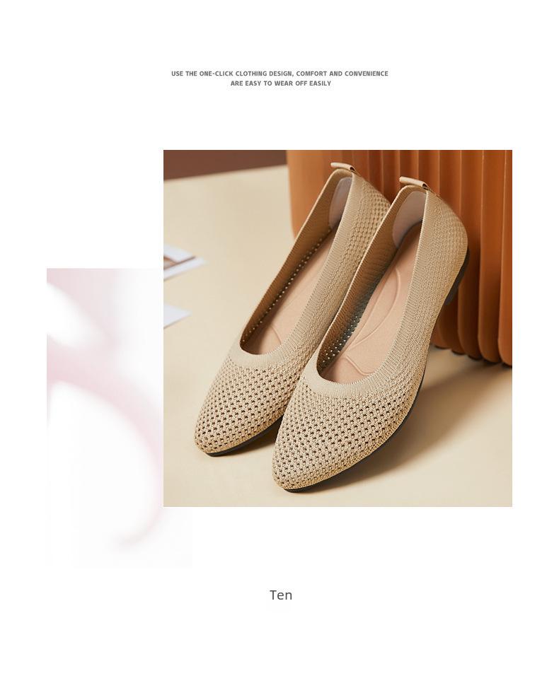 Women's Summer Pointed Toe Flat Shoes: Breathable, Casual, Hollow Out Cloth Design