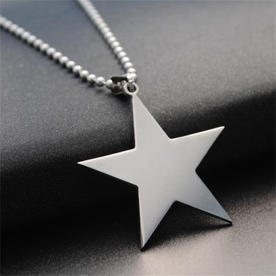 Naszyjnik z zawieszką w kształcie gwiazdy ze stali nierdzewnej i stali tytanowej, damski, hip-hopowy, cool, z łańcuszkiem z koralików, choker, modna biżuteria