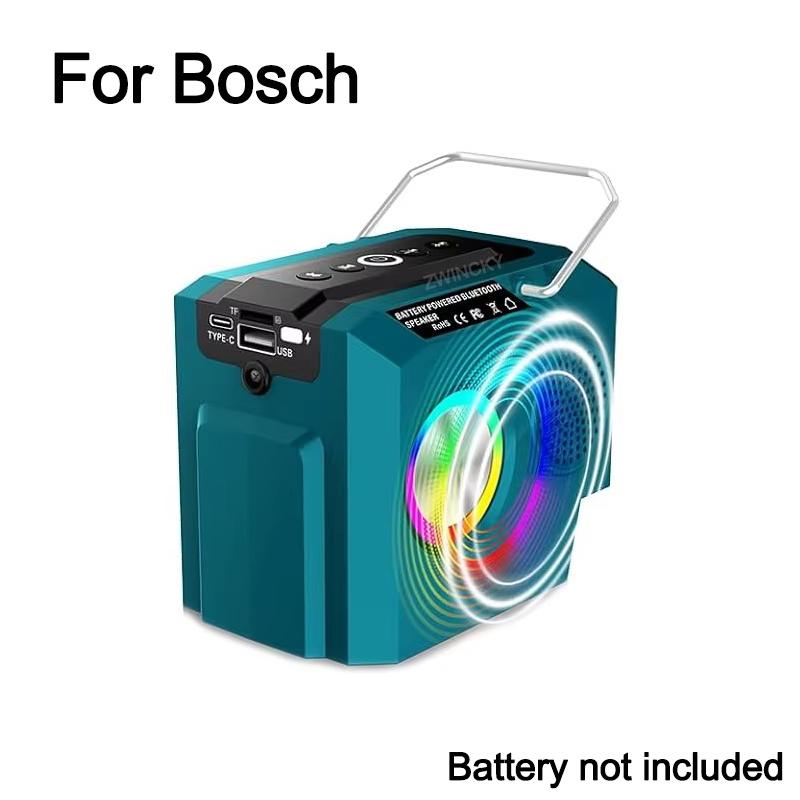 Dual Diaphragm Bluetooth Speaker Cordless Player Loudspeaker For Dewalt/Milwaukee/Bosch 18V Lithium Battery with USB