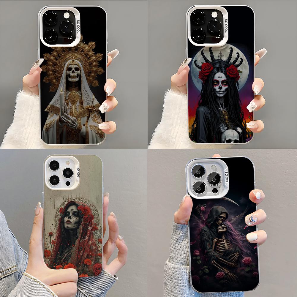 Santa Muerte Phone Case Phone Case For iPhone 14 16 15 11 12 13 Pro Max Mini Plus Shockproof Cover