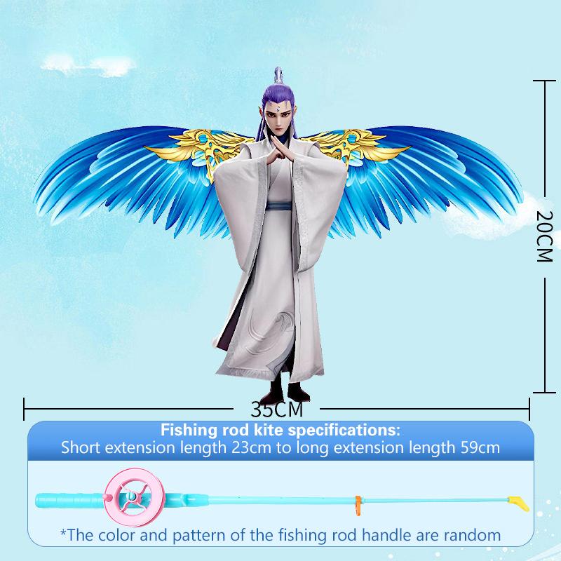 

1 шт. Новая динамичная пресс-палочка для макарон для рыбалки, воздушный змей, мультяшный детский воздушный змей, игрушки для запуска