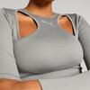 Puma Dare To Muted Motion Pullover Slim Fit Round Neck Long Sleeve T-Shirt Women Tops Storm-Gray 627984-62