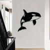 1pc Metal Orca Wall Art Sculpture, 3D Killer Whale Statue Mural, Unique Indoor Outdoor Decor for Living Room, Garden Fence, Marine Life Gift