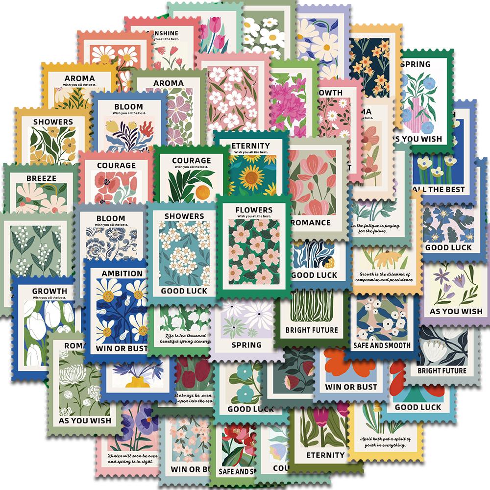 

50 шт. Наклейки в стиле арт-инс с цветочным принтом, граффити, для ноутбука, багажа, скейтборда, декоративные, для телефона, скейтборда, водонепроницаемые