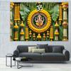 One 2D Background Cloth, a Vivid Polyester Fiber Background Cloth Decorated with Beautiful Traditional Hindu Flowers