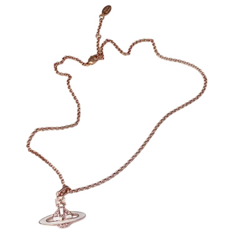 VIVIENNE WESTWOOD Neil Saturn Design Brass Necklace Women Necklace Beige Rose-Gold 6302039P02G231CN